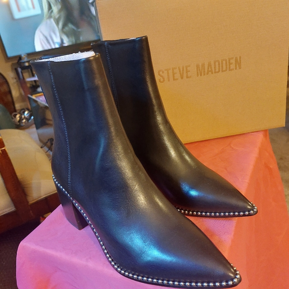 Women silver  studded booties